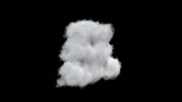 Realistic Cloud Puff Animation on Alpha Channel. Realistic Foggy Cloud. 4K video