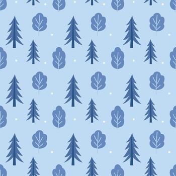 sin costura invierno árbol modelo con nieve en azul antecedentes vector
