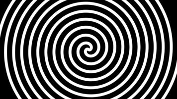 fascinerande svartvit spiral animering av svart och vit koncentrisk rader formning en sömlös vertikal rullning slinga, skapande en hypnotisk optisk illusion bakgrund video