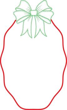 Elegant red frame with mint green bow for invitations and greetings vector