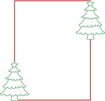 Minimalist christmas tree border frame with blank white space for text vector