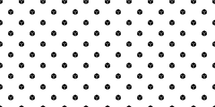 seamless pattern of small, black isometric cubes on a white background. Minimalist geometric texture vector