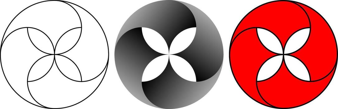 Abstract Rotating Symbol Icon Set vector