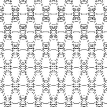 Seamless black and white pattern with outline bull faces on a white background vector