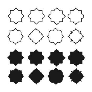 Geometric shapes in black and white vector