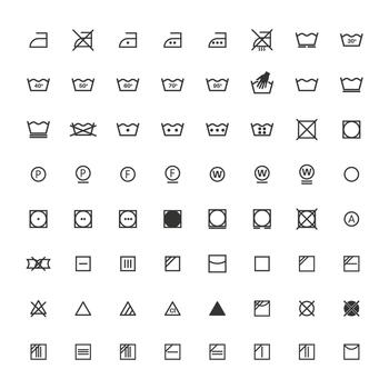 Laundry care symbols and instructions vector