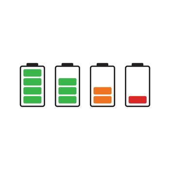 Battery Power Levels, Indicating Energy Status and Charging Progress vector