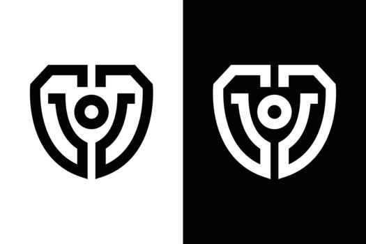 Abstract Shield Icon with Lettering vector