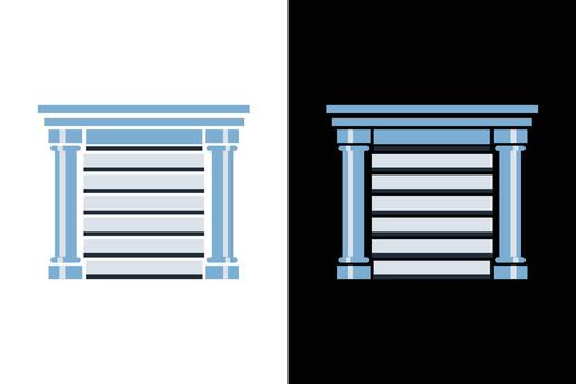 Minimalist Window Blinds Illustration on Split Background vector