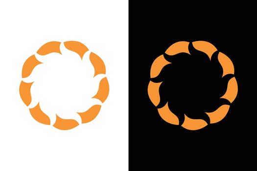 Abstract Orange Circular Element Design vector