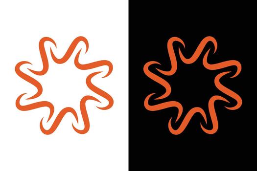 Abstract Orange Swirl Design Element Set vector