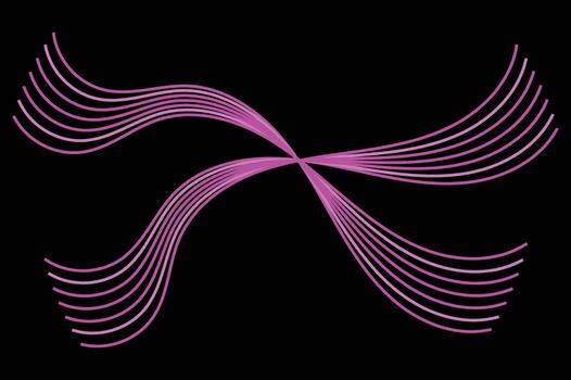 Abstract vibrant pink glowing lines intersect creating a dynamic flow pattern vector
