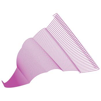 Dynamic fuchsia abstract wavy lines pattern isolated on white background. vector