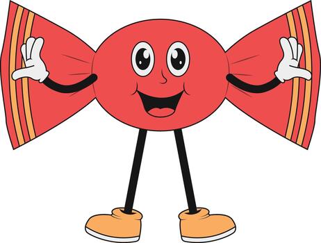 Groovy Retro Candy Character vector