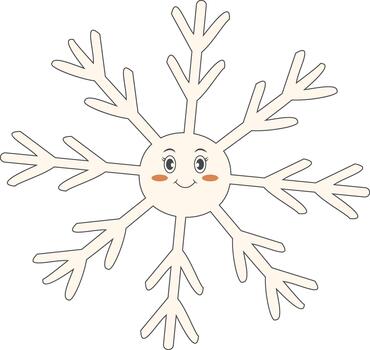 Groovy Retro Snowflake Character vector