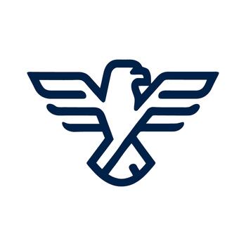 Eagle emblem crest in outline vector