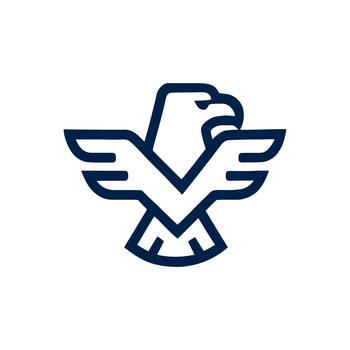Eagle bird symbol in linear style vector