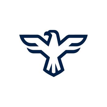Eagle emblem in simple line style vector