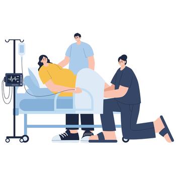 Support during childbirth process vector