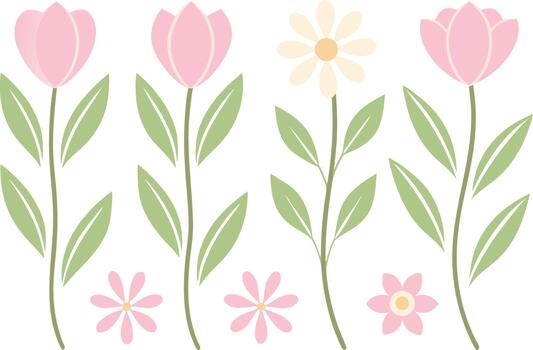 primavera flor gráficos conjunto vector