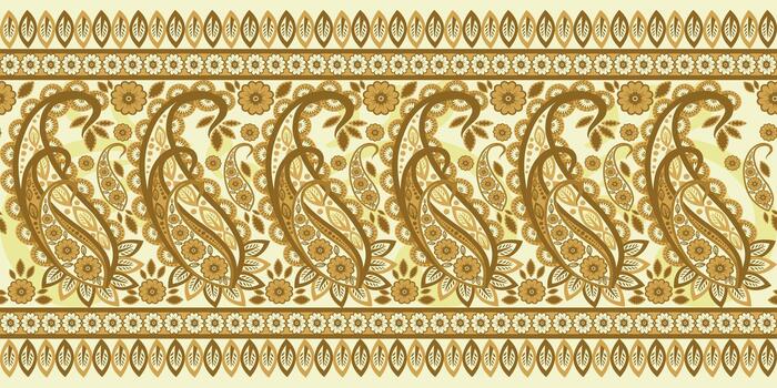yellow Persian style pattern vector