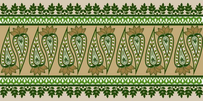 leaf Indian block print pattern vector