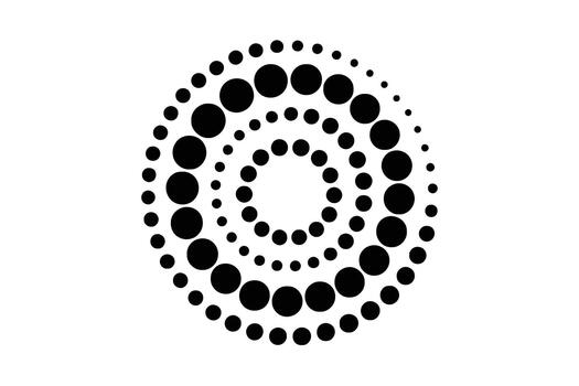Concentric Black Circles Forming a Spiral Pattern on White Background abstract vector