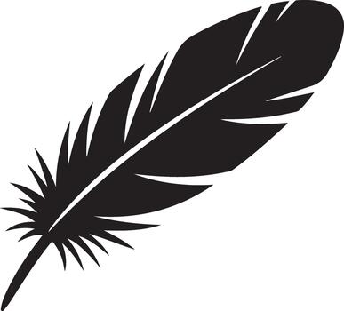 Feather Quill Pen Silhouette Simple Element vector