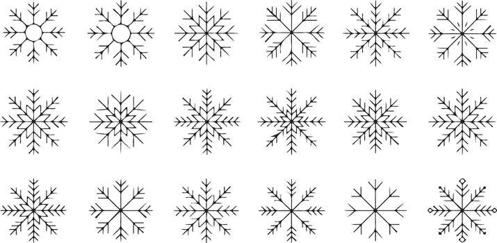 Simple Snowflake Elements Collection vector