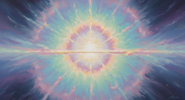 Vibrant Nebula Explosion A Cosmic Display of Light and Color in Deep Space photo