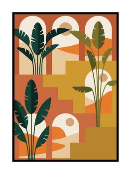 minimalista en conserva palma en moderno resumen antecedentes vector