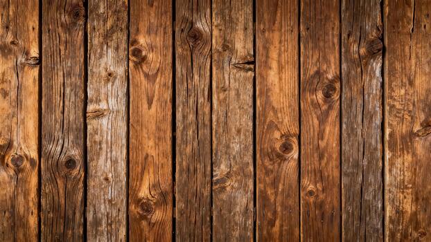 Weathered vertical wooden planks form a richly textured background surface photo