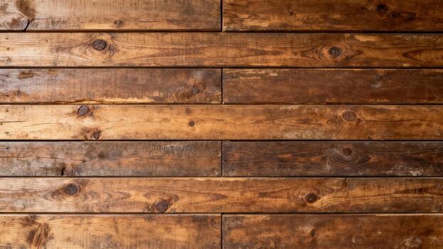 Weathered wooden planks create a rustic, richly colored background texture photo