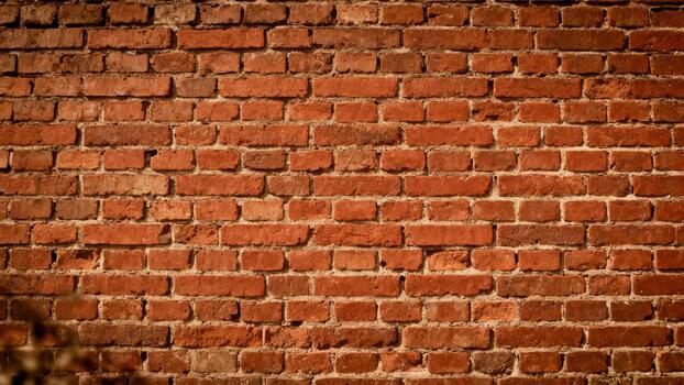 Weathered reddish-brown construction blocks form a textured, repeating pattern surface. photo