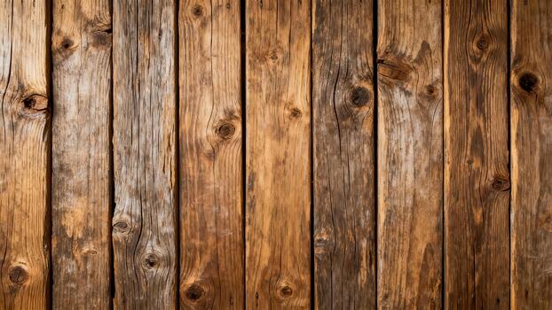 Weathered vertical wooden planks form a rich, textured background surface. photo