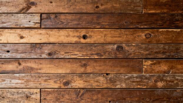 Rustic aged wooden planks display a rich tapestry of brown tones and natural grain photo