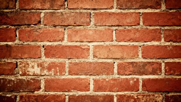 Weathered reddish-brown masonry surface shows strong texture and rough mortar joints photo