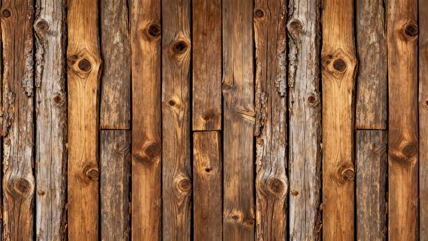 Weathered vertical timber planks form a rustic and textured natural background surface photo