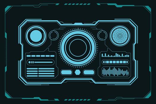 Futuristic digital control panel design vector