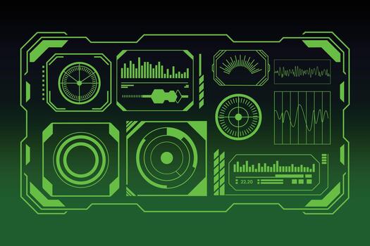 Futuristic green data interface vector