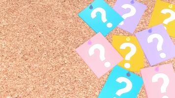 animerad fråga mark med kopia Plats, animerad klibbig anteckningar med fråga märke, fråga mark animation, lämplig för presentation, explainer och företag marknadsföring. video