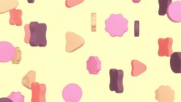 abstrato fundo com geométrico formas queda abaixo. 3d forma ilustração fundo, minimalista 3d ilustração fundo. abstrato fundo animação. video