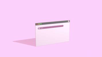 animado procurar motor otimização conceitos, seo otimização, procurar otimização. procurar ícone, gráfico e diagrama ícone, alvo ícone e aba navegador isolado em uma Rosa fundo. video