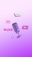 podcast, falando em ar, discussão, conversação, entrevista conceptual 3d animação dentro uma vertical . podcast microfone animação. adequado para social meios de comunicação, o negócio e anúncio. video