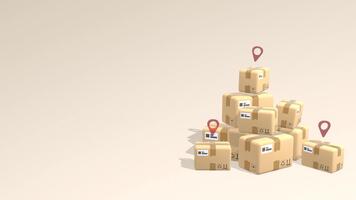 Entrega serviço animação. cartão caixas com ponteiro PIN localização Entrega transporte logística conceito animação com cópia de espaço. adequado para negócios, anúncio. video