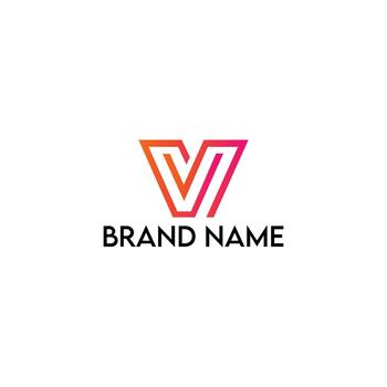 Modern Gradient Letter V Logo Design vector