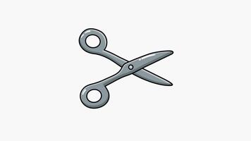Scissors Cutting Animation Loop. 4K Doodle-Style Seamless Motion Background with Clean Minimal Design on Light Neutral Background video