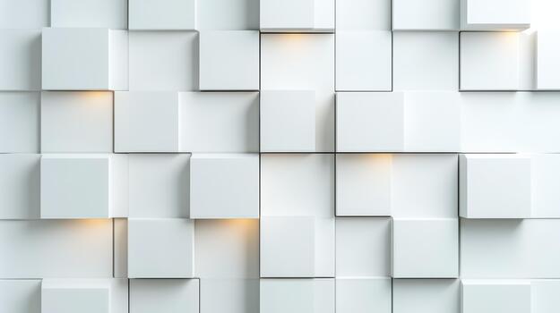 blanco cubitos en un pared con luces foto