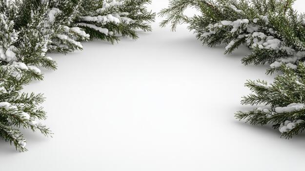 Christmas tree branches are arranged in a circle photo