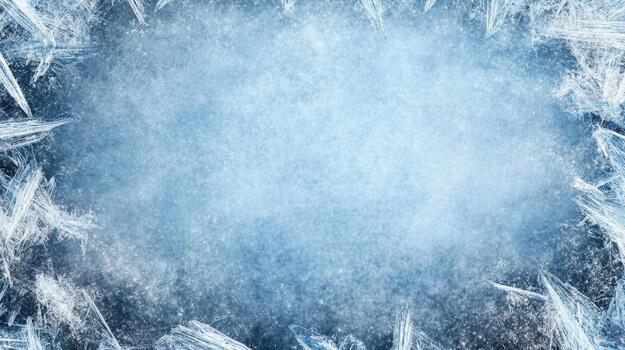 Frozen ice background with blue color photo
